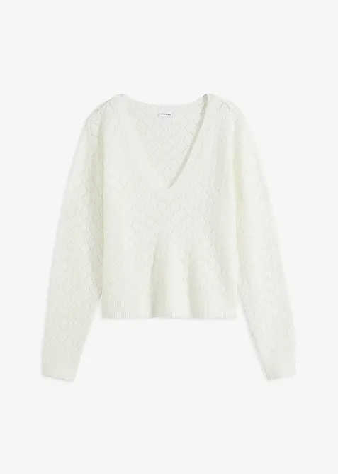 Pull en maille ajourée, bonprix