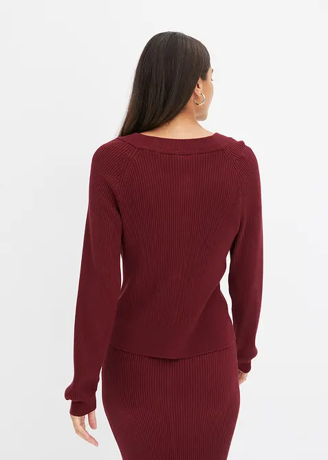 Gilet en maille côtelée, viscose majoritaire, bonprix