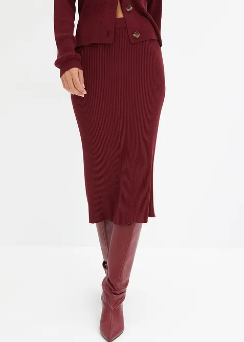 Jupe en maille côtelée, viscose majoritaire, bonprix