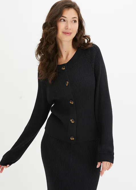 Gilet en maille côtelée, viscose majoritaire, bonprix