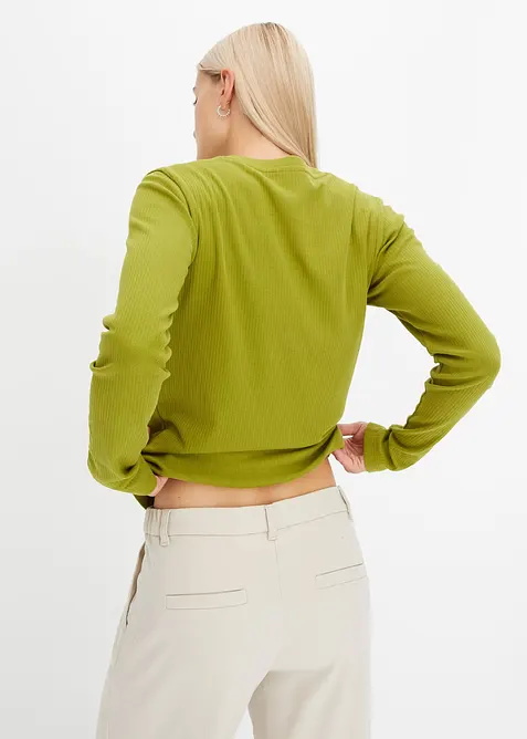 T-shirt c&ocirc;tel&eacute; manches longues 100&nbsp;% coton, bonprix