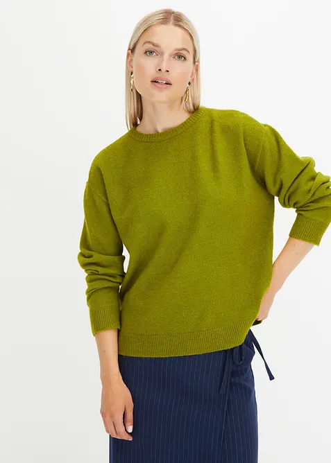 Pull col rond &agrave; &eacute;paules descendues, bonprix