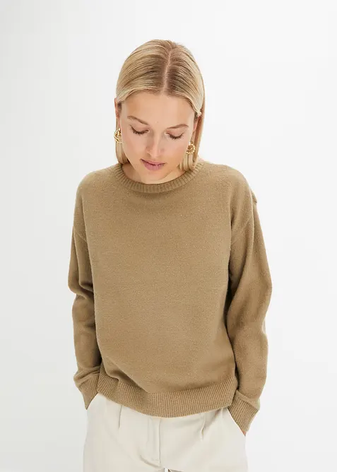 Pull col rond &agrave; &eacute;paules descendues, bonprix