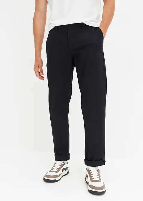 Pantalon chino en coton extensible, ample et droit, bonprix