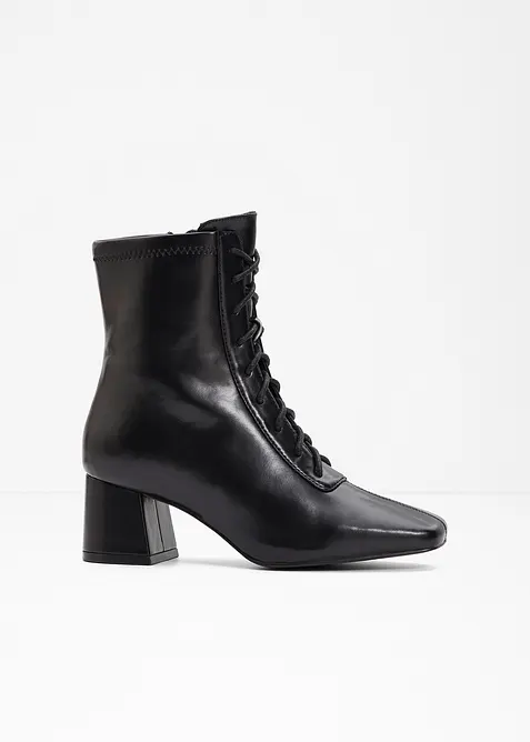 Bottines à lacets et talon bloc, bonprix