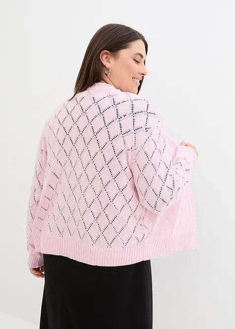Gilet en maille ajour&eacute;e, bonprix
