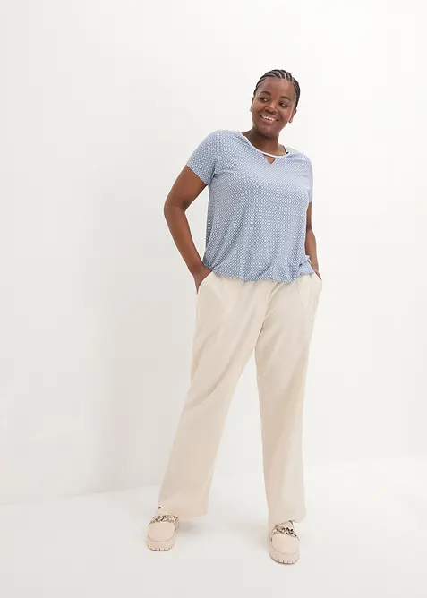 T-shirt à base élastiquée, manches courtes, bonprix