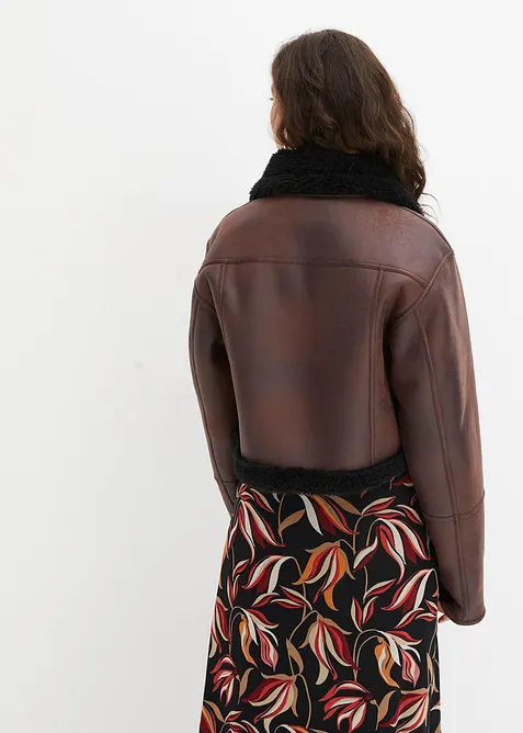 Blouson aviateur effet peau de mouton, bonprix