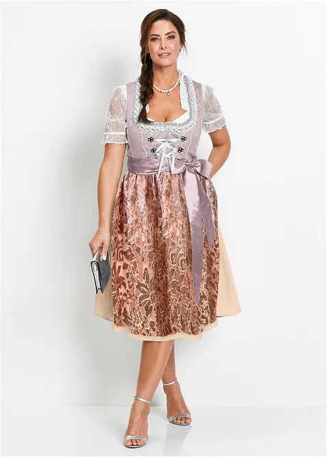 Blouse Dirndl avec manches en dentelle, bonprix