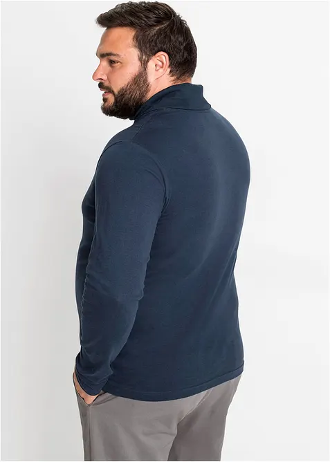 T-shirt manches longues &agrave; col roul&eacute; 100% coton, bonprix