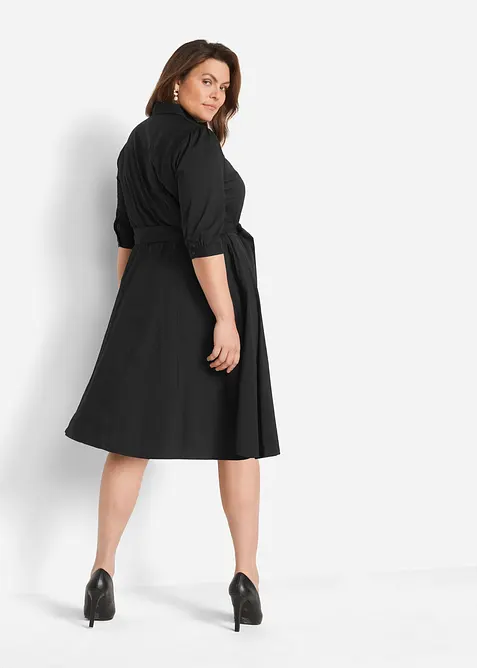 Robe-chemise avec dentelle et lien à nouer, bonprix