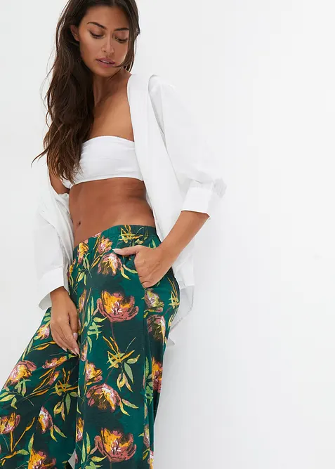 Pantalon de pyjama large en viscose mélangée, bonprix