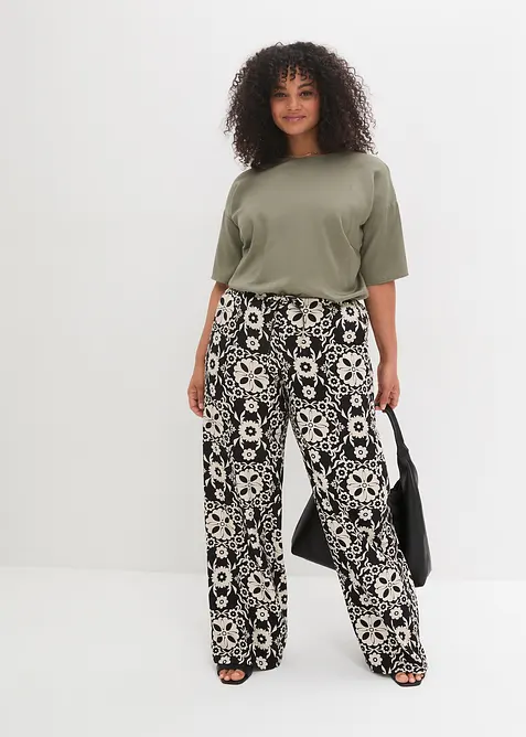 Pantalon imprimé, taille élastiquée, bonprix
