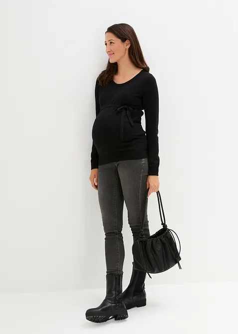 Pull de grossesse 100% coton avec lien &agrave; nouer, bonprix