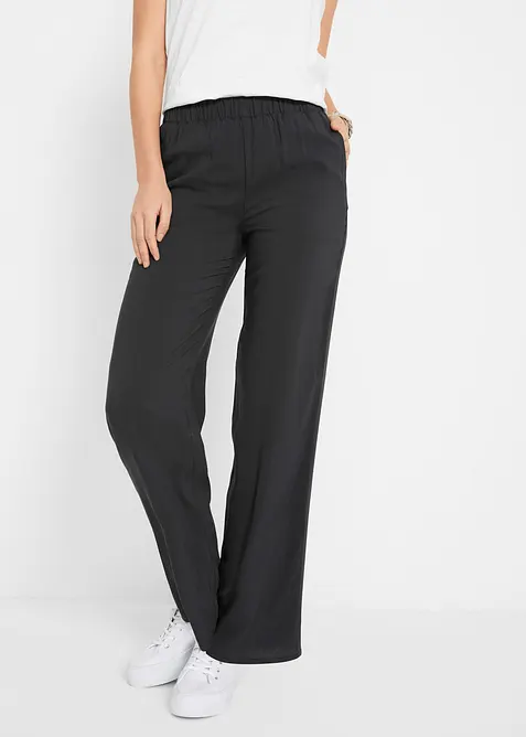 Pantalon en viscose avec taille élastiquée, bonprix