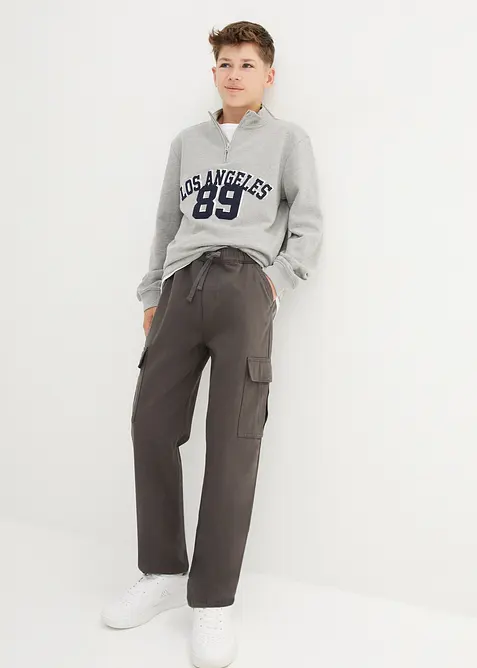 Pantalon cargo 100% coton, coupe droite et loose, bonprix