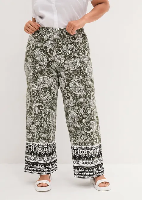 Pantalon palazzo doux en viscose extensible, bonprix