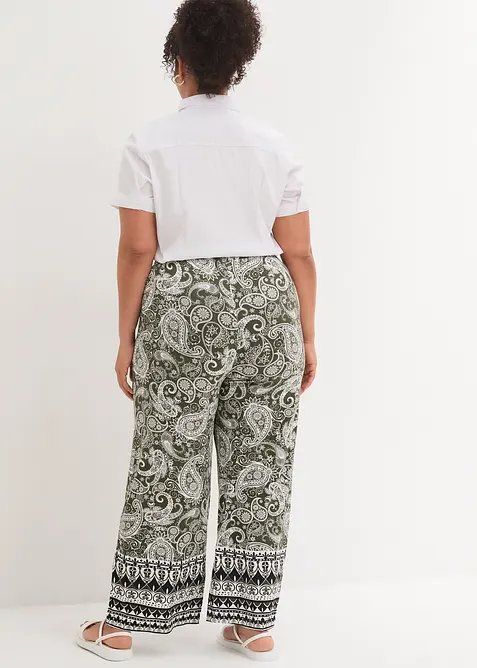 Pantalon palazzo doux en viscose extensible, bonprix