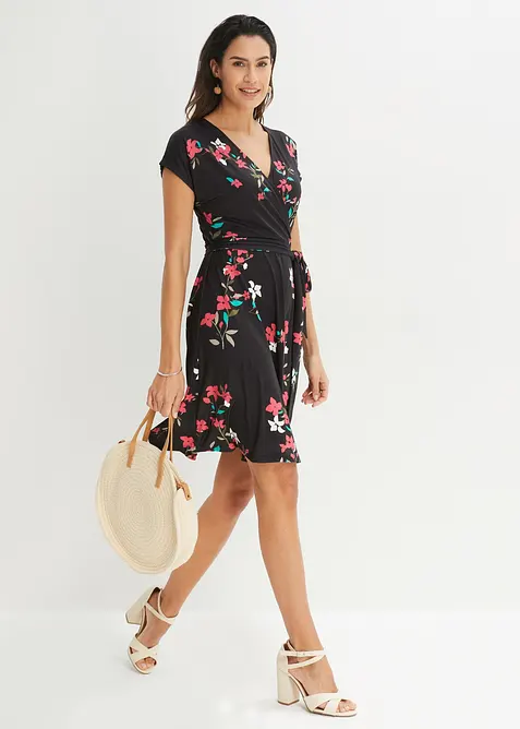 Robe en jersey style portefeuille, bonprix