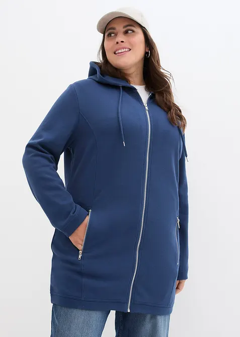 Long sweat zipp&eacute; avec poches zipp&eacute;es, bonprix