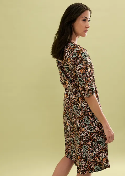 Robe portefeuille en coton extensible, bonprix