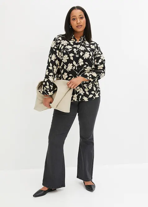 Chemisier imprim&eacute; en mousseline, bonprix