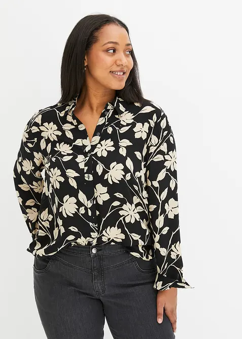 Chemisier imprim&eacute; en mousseline, bonprix