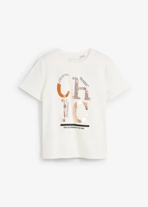 T-shirt avec imprimé brillant, bonprix