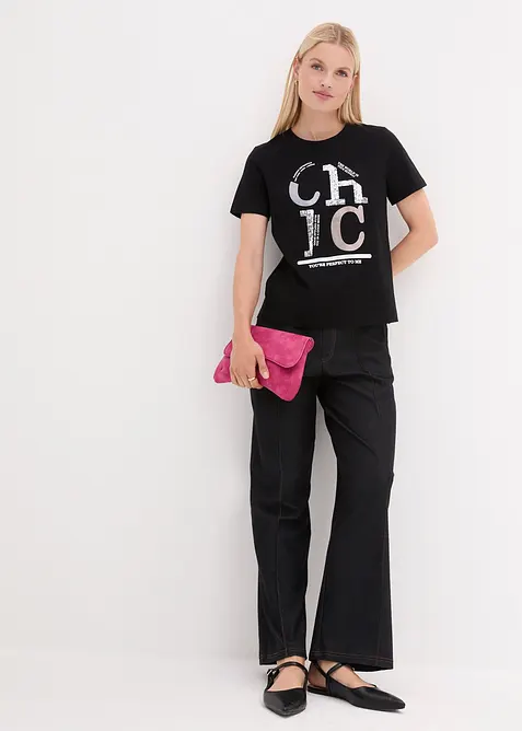 T-shirt avec imprim&eacute; brillant, bonprix