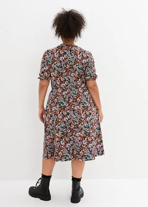 Robe portefeuille en coton extensible, bonprix