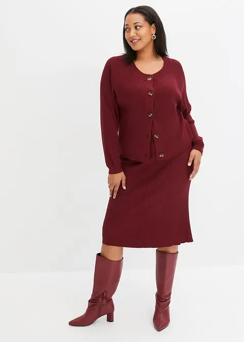 Gilet en maille côtelée, viscose majoritaire, bonprix