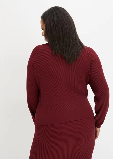 Gilet en maille côtelée, viscose majoritaire, bonprix