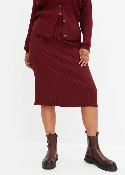 Jupe en maille c&ocirc;tel&eacute;e, viscose majoritaire, bonprix