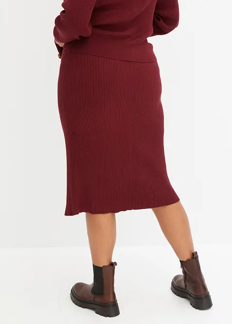 Jupe en maille c&ocirc;tel&eacute;e, viscose majoritaire, bonprix