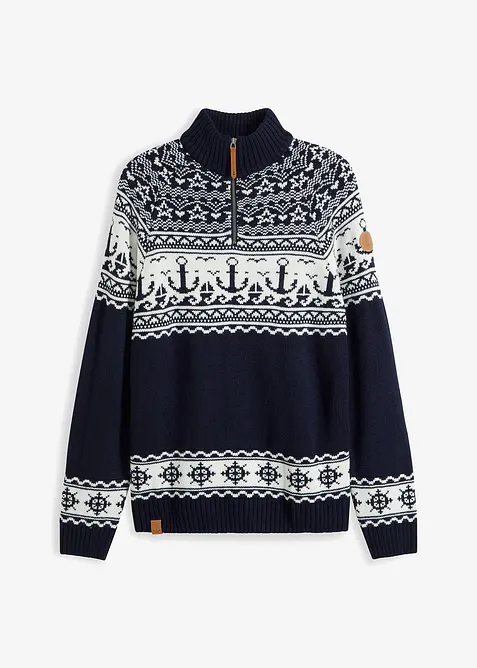 Pull camionneur à motif norvégien marin, bonprix
