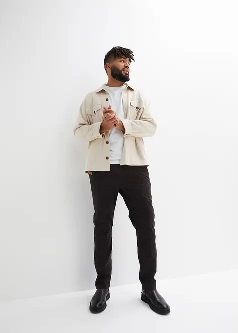 Pantalon droit regular et extensible &agrave; taille &eacute;lastiqu&eacute;e, bonprix