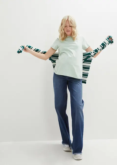 Lot de 2 T-shirts de grossesse et d&rsquo;allaitement en coton, bonprix