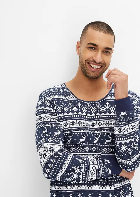 Pyjama homme à manches longues, bonprix