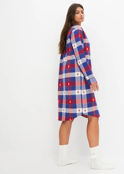 Chemise de nuit tissée avec patte de boutonnage, bonprix