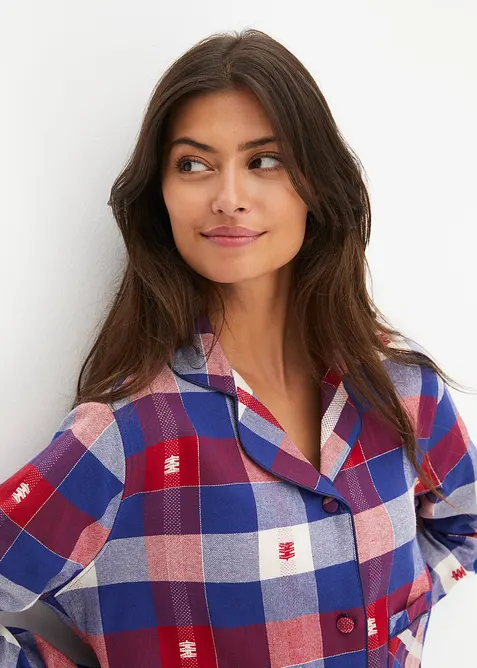 Chemise de nuit tissée avec patte de boutonnage, bonprix