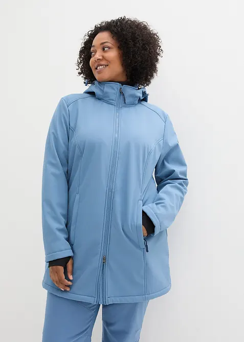 Parka déperlante en softshell avec doublure peluche, bonprix