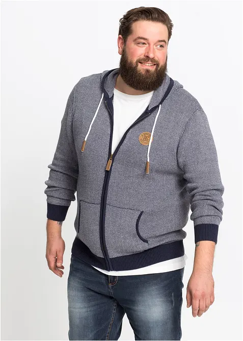 Gilet en maille à capuche, bonprix