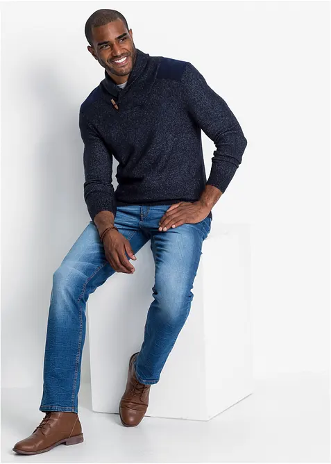 Pull en fine maille à col châle, bonprix