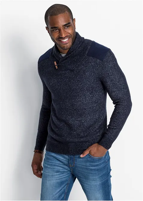 Pull en fine maille à col châle, bonprix