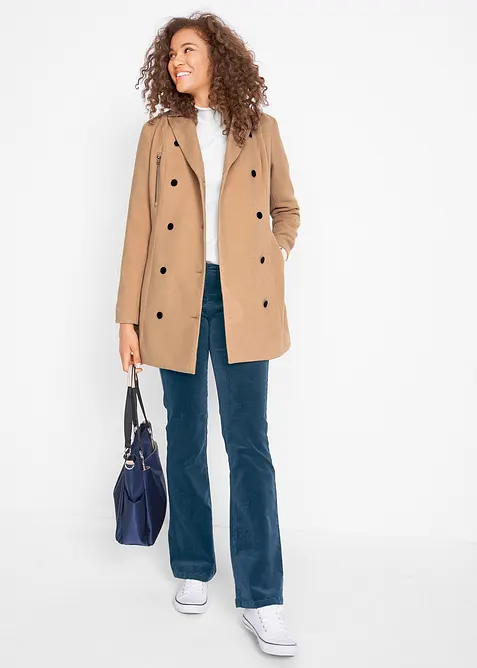 Pantalon bootcut en velours côtelé extensible, bonprix