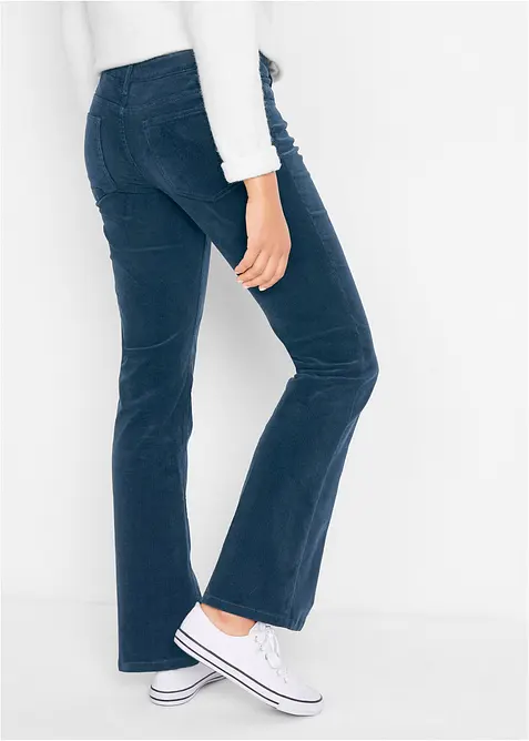 Pantalon bootcut en velours côtelé extensible, bonprix