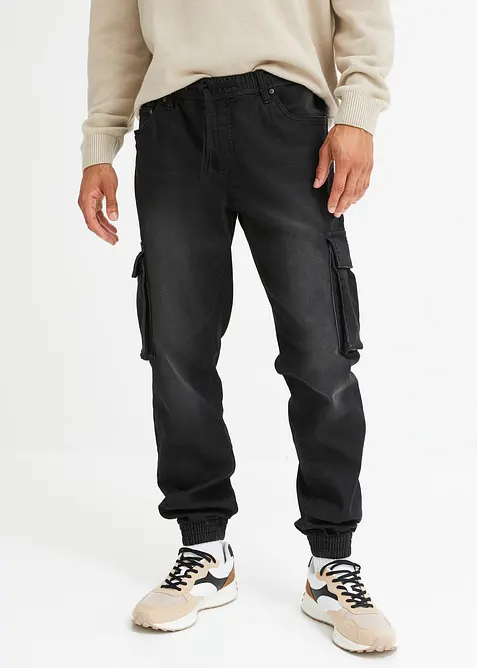 Jean jogger droit en molleton, slim, bonprix