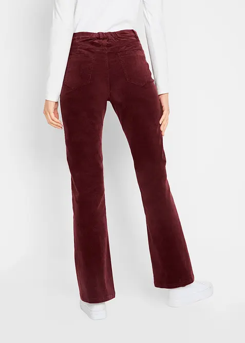 Pantalon en velours c&ocirc;tel&eacute; extensible avec taille haute confortable, bonprix