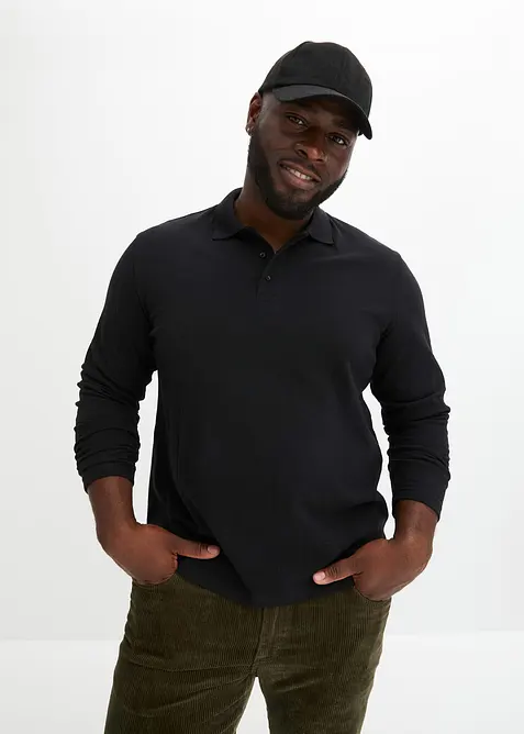 Polo en piqu&eacute;, manches longues, bonprix