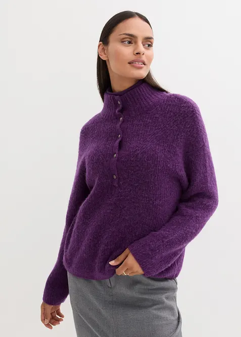 Pull oversize en mélange laine et alpaga, bonprix